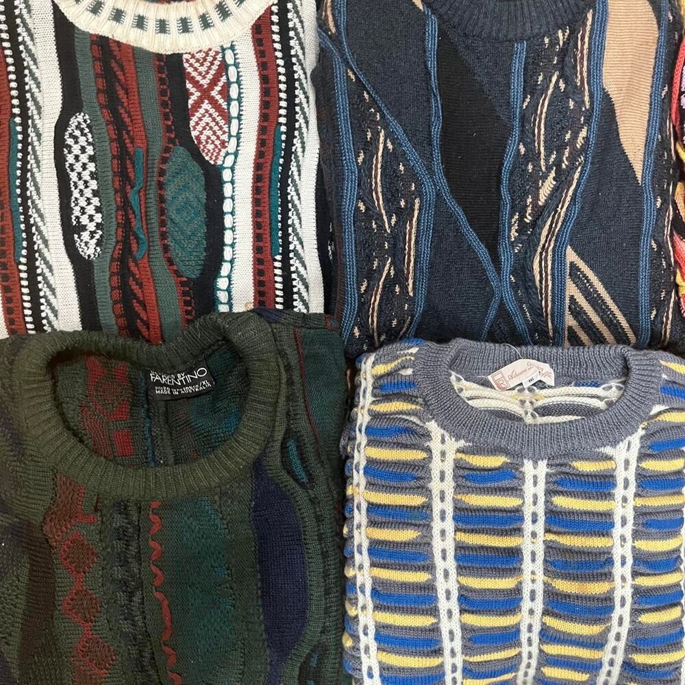 Lot of 9 Coogi Style Sweaters Bulk Wholesale Mixed Sizes Vintage Reseller Bundle - Picture 3 of 7